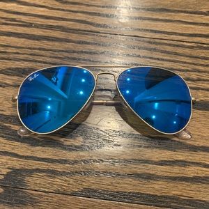 RayBan Aviators w/ Blue Mirror Lenses